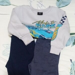 Kids' Race Car Sweatshirt and Pants Set